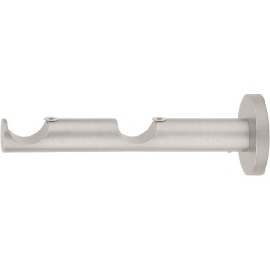 Supporto doppio per bastone per tende Mydeco, effetto acciaio inox, per aste da 2,5 cm.