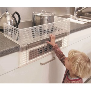 Protezione piano cottura Deluxe trasparente con copertura interruttore per proteggere dalle piastre calde.