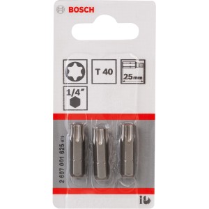Bosch TX-Bit Pro T40, set da 3 pezzi, extra duro per viti TX interne.