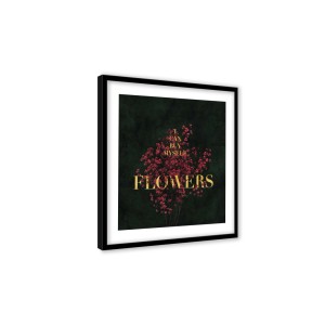 Stampa incorniciata 25x25 cm set fiori - scritta