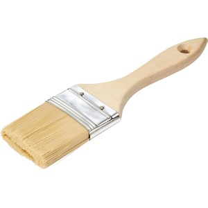 Pennello piatto, larghezza 50 mm, con setole naturali e manico in legno per lavori di verniciatura.