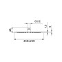 Disegno tecnico del soffione t.b.t. con dimensioni.