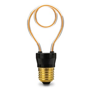 Lampadina LED E27 decorativa con filamento a forma insolita.