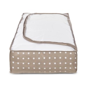 t.b.t. Organizer per armadio per vestiti, biancheria da letto, con coperchio trasparente e motivo a pois.