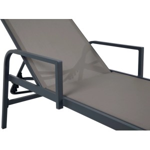 Lettino reclinabile Fernbrook in acciaio taupe