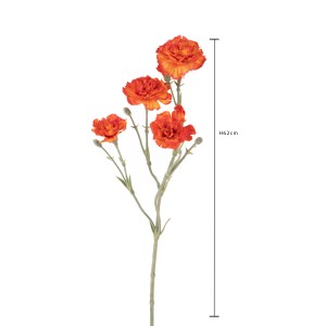 Garofano artificiale arancione, alto 62 cm, ideale per la decorazione. Fiore artificiale.