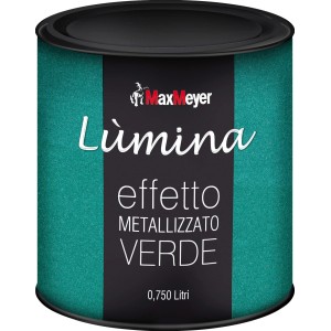 Barattolo di pittura per effetti t.b.t. verde con effetto metallizzato.
