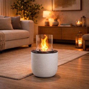 Camino a bioetanolo giardino Divina Fire Raffaello 3,4 kW Ø35xH55 cm bianco p.
