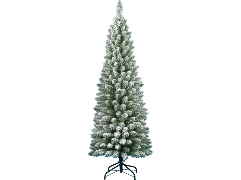 Albero di Natale artificiale slim Corvo in PVC innevato H 210 x Ø 66 cm