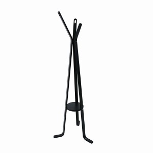 Appendiabiti a stelo in legno 3 braccia 50x170 cm nero