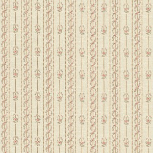 Pellicola adesiva t.b.t. con motivo a strisce floreali su sfondo beige.