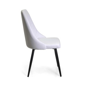 Sedia in ecopelle Oliver bianco con struttura nera