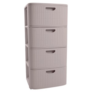 Cassettiera beige con 4 cassetti.