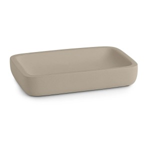 Portasapone bagno Ylenia in resina tortora chiaro matt