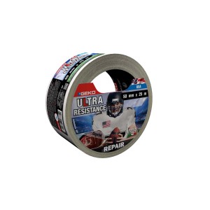 Rotolo di nastro adesivo t.b.t. con motivo football, 50mm x 25m.