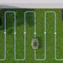 Robot rasaerba Dreame A1 Pro su erba con percorso a U.