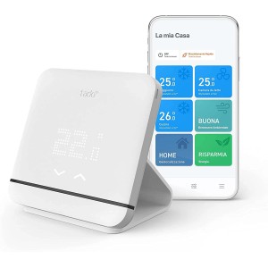 Termostato intelligente Tado° con controllo app per riscaldamento smart in una smart home.