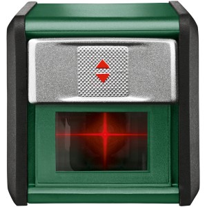 Livella laser a croce Bosch Quigo III: Laser verde con croce rossa per allineamento.