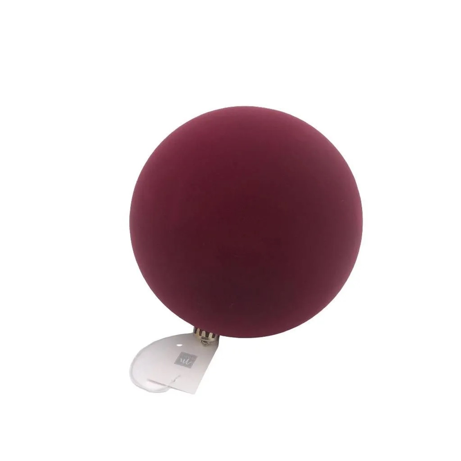 20cm Rulur Pallina di Natale in plastica effetto velluto bordeaux Ø 20 cm acquista ...
