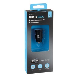 t.b.t. Caricatore USB per auto, accessorio interno auto, in confezione.