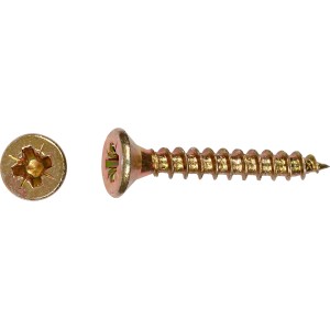 Vite universale a testa svasata gialla LUX, attacco PZ, 3,5 x 25 mm, 25 pezzi.