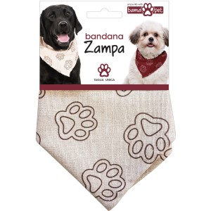 t.b.t. bandana per cani con motivo a zampa, beige. Accessorio per cani.