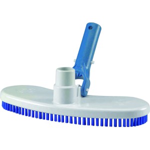 Spazzola per piscina Summer Fun Standard con setole blu e corpo bianco.