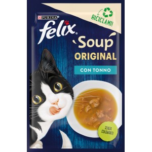 Felix Soup Original con tonno, cibo umido per gatti in busta.