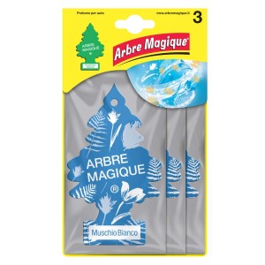 Confezione da 3 Arbre Magique deodorante auto Muschio Bianco