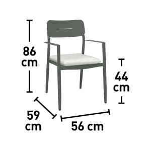 Sedia da giardino Claremont in acciaio grigio