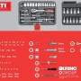 Set di attrezzi t.b.t., 46 pezzi, con cricchetto, bussole e inserti in valigetta.