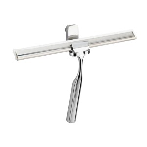 Wenko Premium tergivetro per bagno e doccia in acciaio inox con supporto a parete.