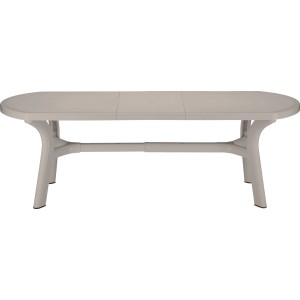 Tavolo da giardino ovale allungabile t.b.t. beige per esterni.