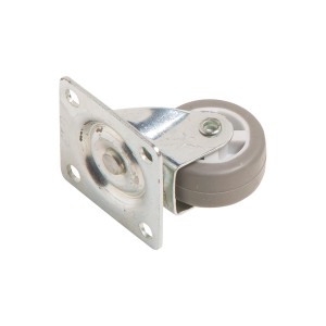 Rotella girevole per mobili con ruota morbida grigia, diametro 30 mm, portata 20 kg.