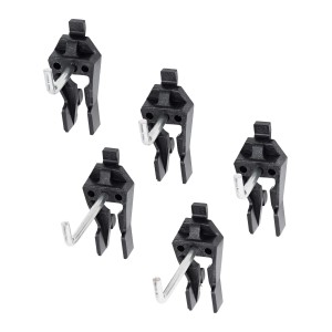 Set ganci angolari LUX per pannello forato, 5 pezzi, per appendere utensili con fori per manici.