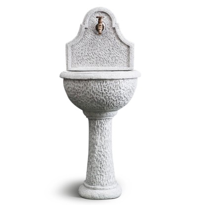 Fontana da giardino Reno in cemento grigio H 125cm