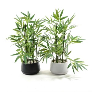 Bambù finto in vaso plastica Ø16xH46cm colori assortiti