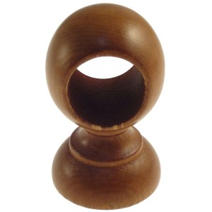 Terminale in legno per bastone per tende, forma a sfera, marrone. Accessorio per Binari per tende.