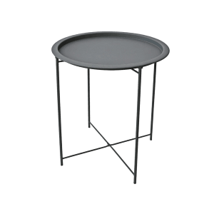 Tavolino vassoio metallo antracite Ø 47xH51 cm
