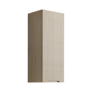 t.b.t. mobile pensile bagno, effetto legno con frontale a coste.