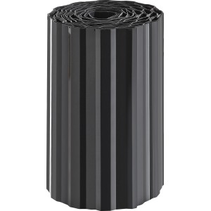 Bordura per prato antracite su rotolo, 9m x 20cm, per delimitare aiuole e prevenire la diffusione delle radici.