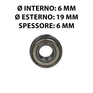 Cuscinetto a sfera t.b.t. con dimensioni indicate.