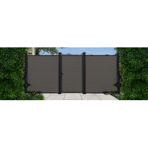 Cancello in WPC effetto liscio Antracite per pannello 90x180 cm antracite