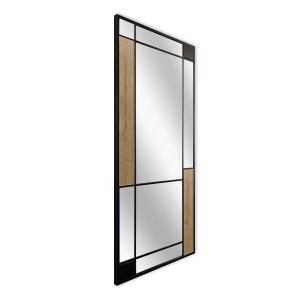 Specchio da parete Loft Two-Tone 60x150 cm rovere nero