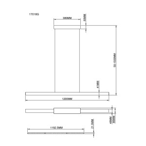 Sospensione LED Cody 1800lm 3000 K 120x8 cm
