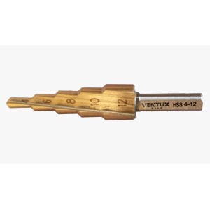 Punte a gradino Ventux Gear in acciaio HSS 4241 rivestimento al titanio 2 pz