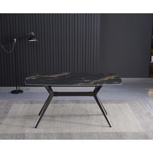Tavolo da pranzo fisso Callista marmo nero 160x90x76 cm
