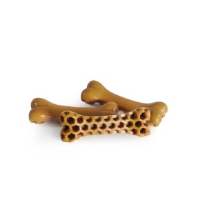 Snack per cani t.b.t. a forma di osso, marrone.