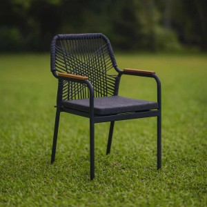 Sedia da giardino con cuscino grigio Dean in alluminio bianco 56x62x85 cm