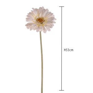 Gerbera decorativa color crema come fiore artificiale, alta 53 cm.